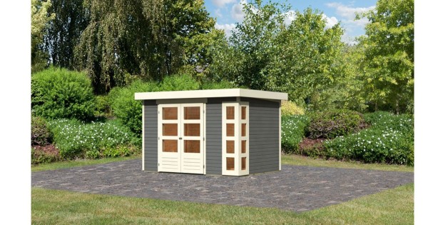Karibu 19mm Gartenhaus Kerko 4 Terragrau 302x217cm