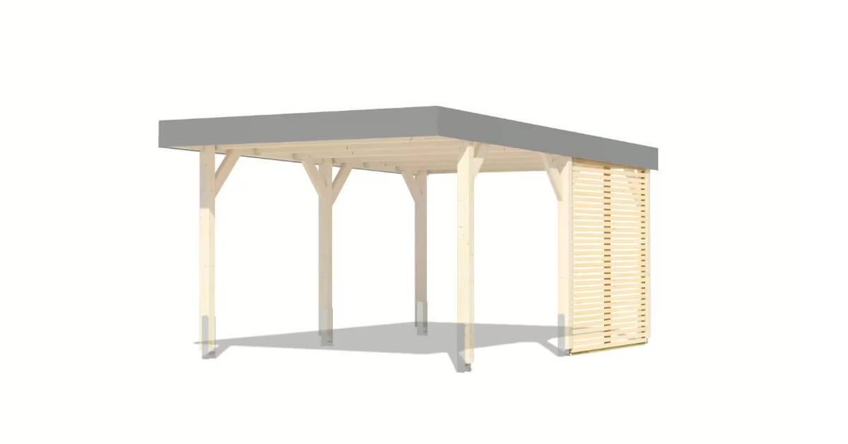 Karibu Lamellenseitenwand für Carport Leimholz