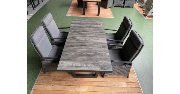 Gartenmöbel 4er Set Keramo Dining Set mit Komido ähnlich Corido Sessel