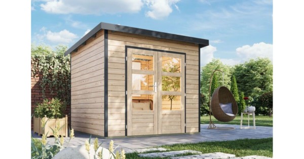 Karibu Hybrid Gartenhaus Pluto 3 A 240,5 x 240,5 cm naturbelassen