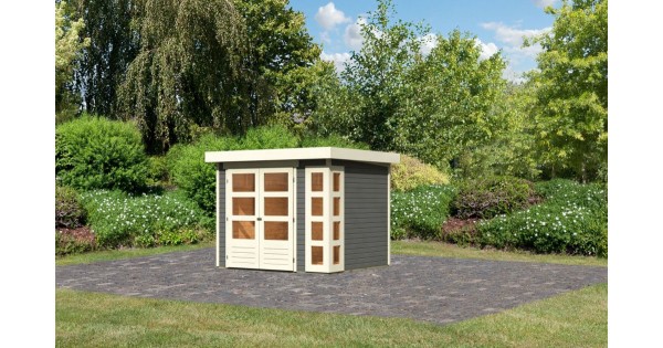 Karibu 19mm Gartenhaus Kerko 3 Terragrau 242x217cm