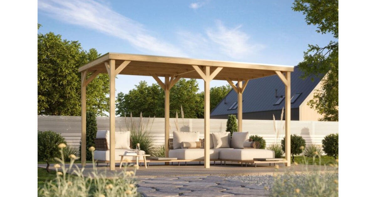 Karibu Basic Pavillon Cubeco im Set mit 1 Verlängerung