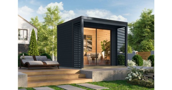 Karibu Gartenhaus Saturn B Anthrazit / Anthrazit 276 x 276 cm
