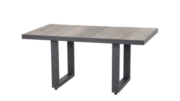 SIENA GARDEN Corido Loungetisch mit Keramikplatten 140 x 85 cm Holzoptik washed grey