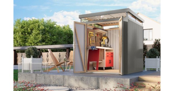 Karibu Metallhaus Aurum 2 Graualuminium 207 x 209 cm