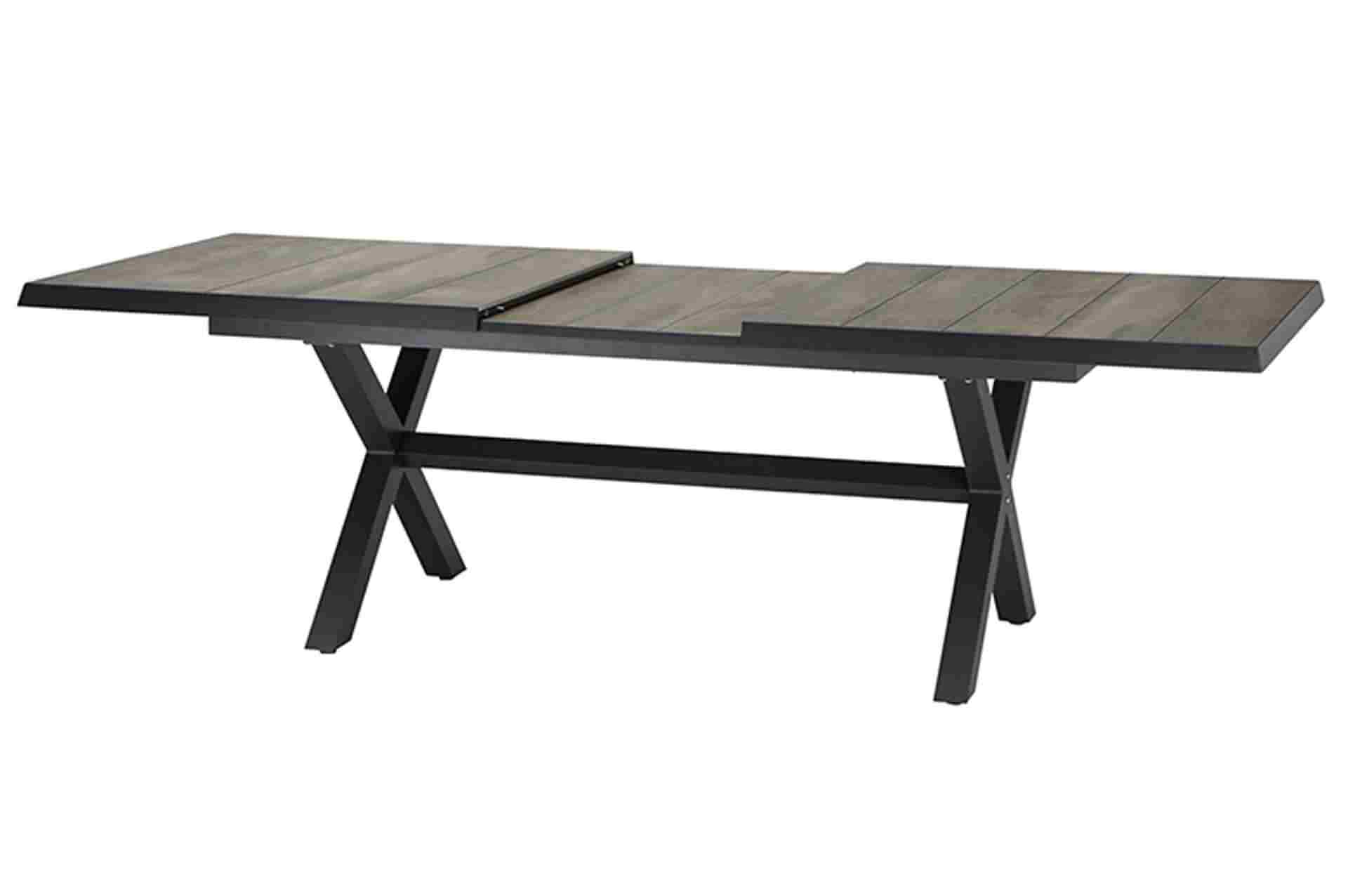 SIENA GARDEN Corido / Sincro Sitzgruppe, charcoal, Alu / Gardino®-Geflecht,  6 Diningsessel, Ausziehtisch 205/265x103cm