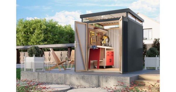 Karibu Metallhaus Aurum 2 Anthrazit 207 x 209 cm