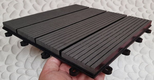 WPC-Fliese anthrazit 30x30cm mit Klicksystem