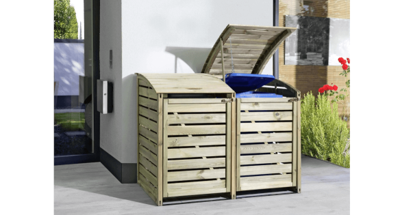 Mülltonnenabtrennung 150x120x90 cm (BxTxH) kdi für 2x 240l Tonnen