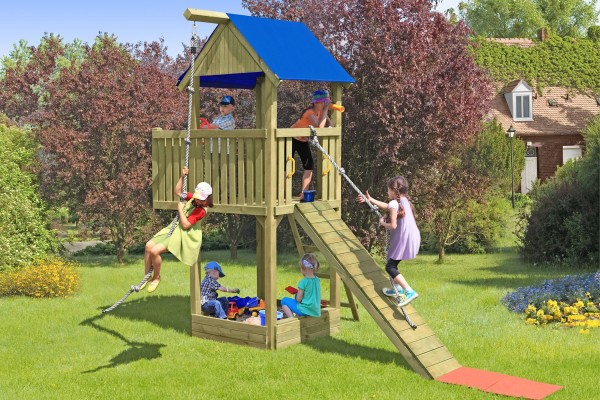 Kinderspielanlage 69510 mit 1 Spielturm und Klettersteg