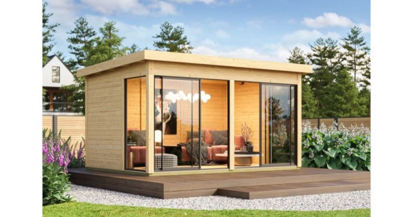 Karibu Gartenhaus Dice 5 unbehandelt 38mm 433 x 308 cm