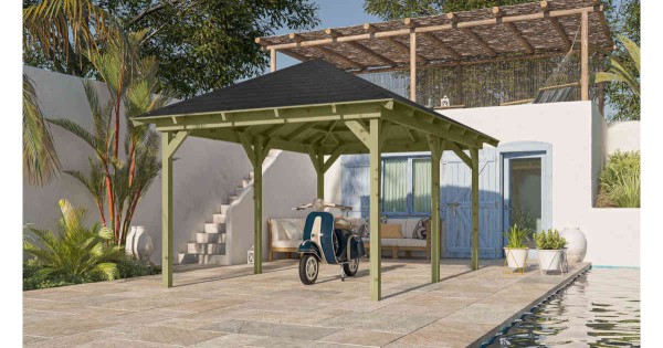 Karibu Pavillon Eco Perida im Set mit Schindeln