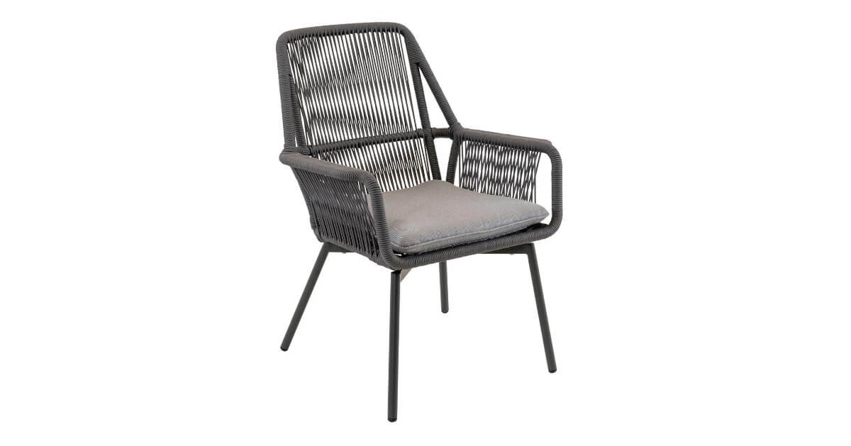 Lesli Living Dining Stapelstuhl Silas Rope grau inkl. Sitzkissen