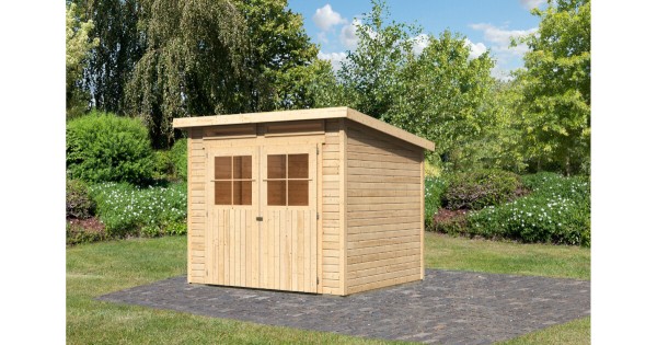 Karibu Gartenhaus 19mm Glücksburg 4 Gerätehaus 242x217 cm naturbelassen