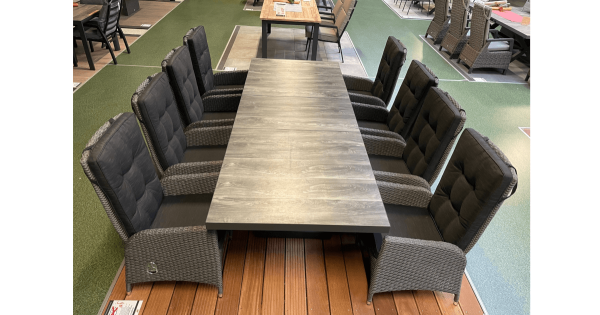 Gartenmöbel 8er Set Keramo Dining Set mit Barcelona Gartensessel