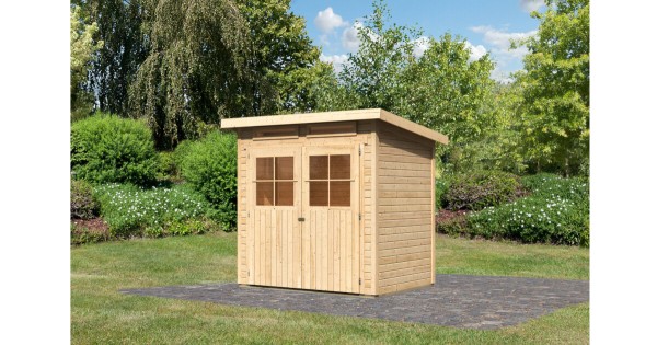 Karibu Gartenhaus 19mm Glücksburg 2 Gerätehaus 203x157 cm naturbelassen