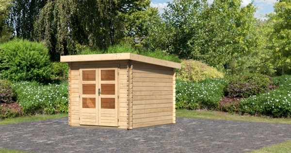 Karibu Gartenhaus Bastrup 4 28mm Blockbohlenhaus 237x297cm unbehandelt