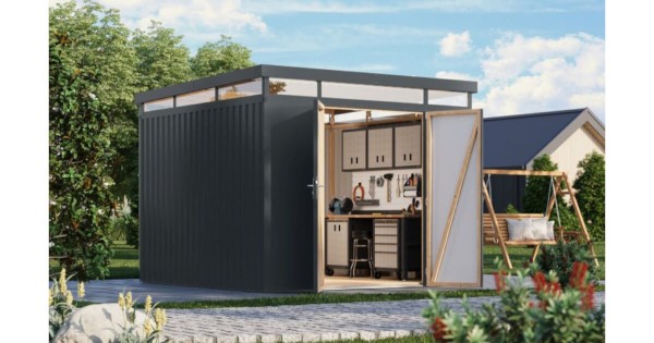 Karibu Metallhaus Aurum 3,5 Anthrazit 290 x 292 cm