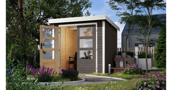 Karibu Hybrid Gartenhaus Jupiter 2 B 19 mm Blockbohlenhaus 205x209 cm unbehandelt