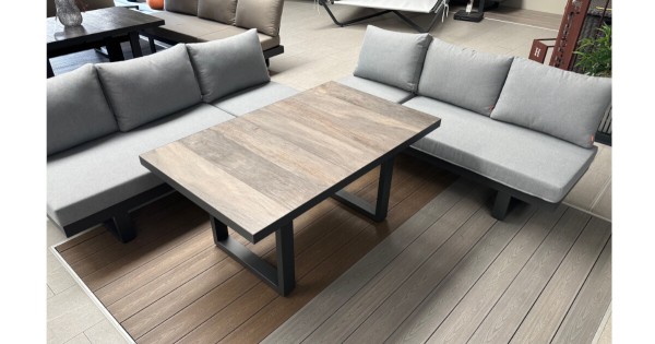 SIENA GARDEN Loungegarnitur Avenia grau mit Corido Loungetisch 140x85 cm