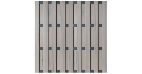 Sichtschutz Zaun Jumbo WPC Ibiza Alu Design Bicolor Weiß mit 4 extra stabilen Aluminium Querriegeln