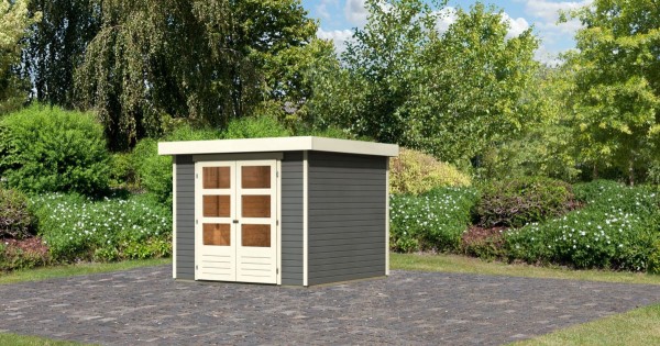 Karibu 19mm Gartenhaus Askola 3,5 Terragrau 242x246cm