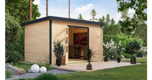 Karibu Hybrid Gartenhaus Pluto 7 A 360 x 240 cm unbehandelt