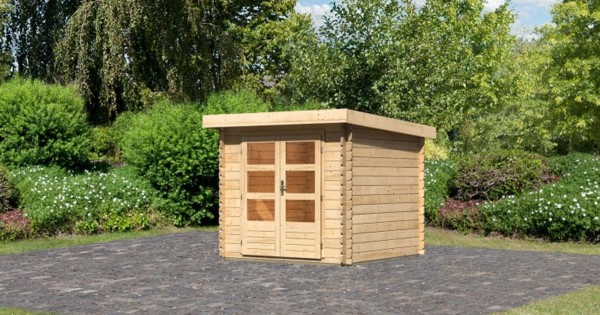 Karibu Gartenhaus Bastrup 2 28mm Blockbohlenhaus 237x237cm unbehandelt