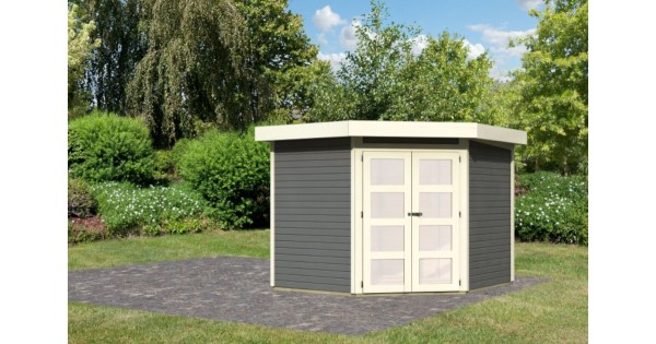 Karibu Gartenhaus 19mm Goldendorf 5 242x246 cm terragrau