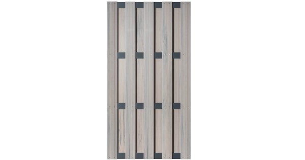 Sichtschutz Zaun Jumbo WPC Ibiza 180x90 cm bicolor weiß mit Aluminium-Querriegeln anthrazit