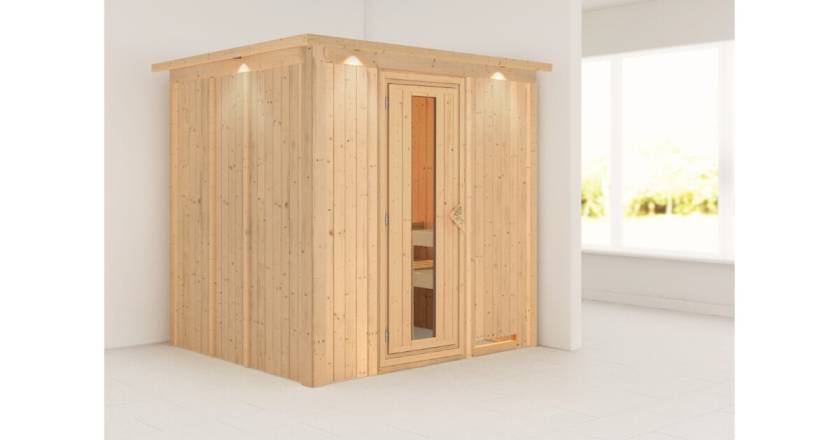 Karibu Sauna Daria mit Dachkranz ohne Ofen