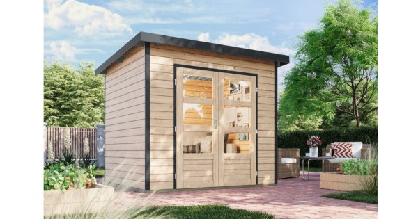 Karibu Hybrid Gartenhaus Pluto 2 A 240,5 x 200,5 cm naturbelassen