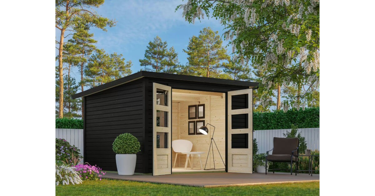 Karibu Gartenhaus 19mm Stockach 4 schwarz