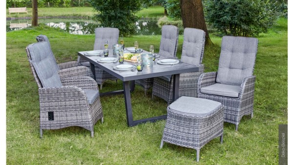 Gartenmöbel Set Bailado grau 19teilig Gartenmöbel Set Polyrattan