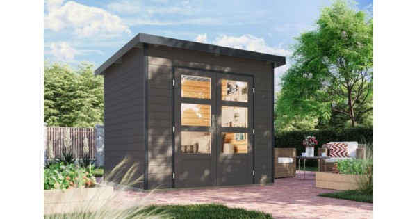 Karibu Hybrid Gartenhaus Pluto 2 B 240,5 x 200,5 cm terragrau