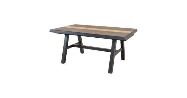 Lesli Living Brixton Ausziehtisch HPL 170/220 x 102 cm, Dark grey / Teak-Optik
