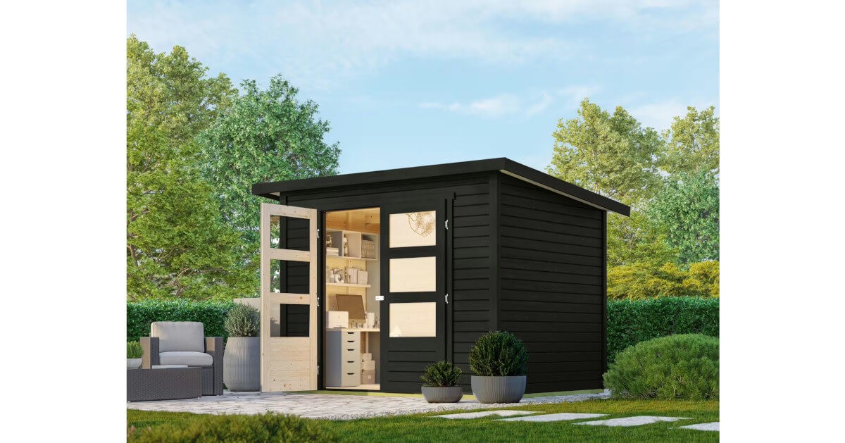 Karibu Gartenhaus 19mm Stockach 3 schwarz