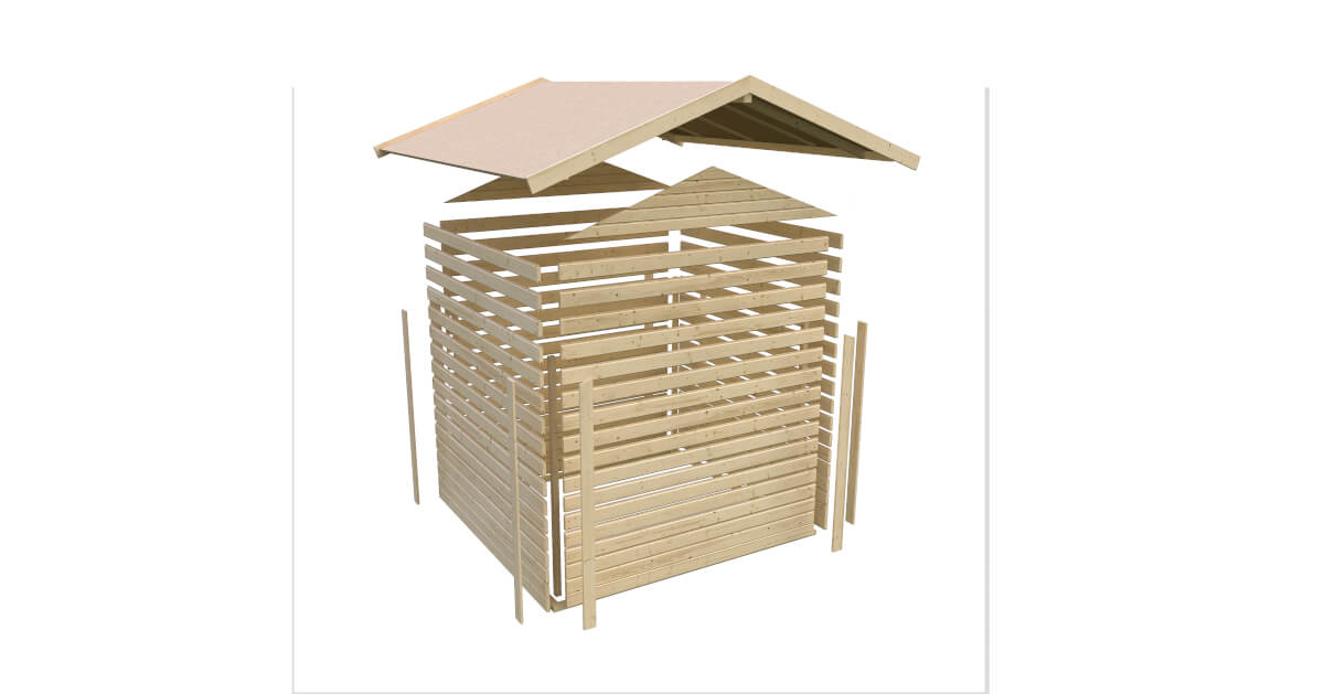 Karibu Gartenhaus Merseburg 4 14mm Gerätehaus 212 x 214 cm unbehandelt