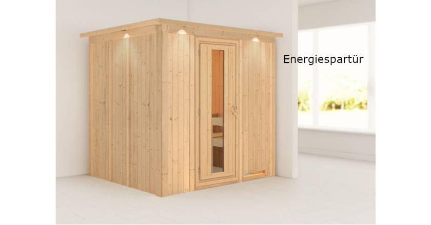 Karibu Sauna Sodin mit Dachkranz ohne Ofen