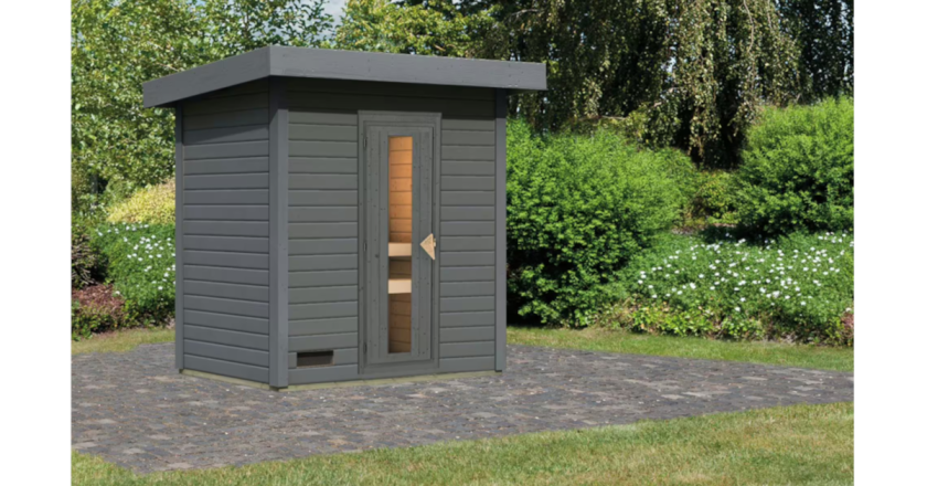 Karibu Sauna Hytti 1 terragrau ohne Ofen