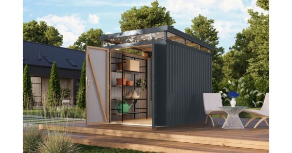 Karibu Metallhaus Aurum 2,5 Anthrazit 207 x 292 cm