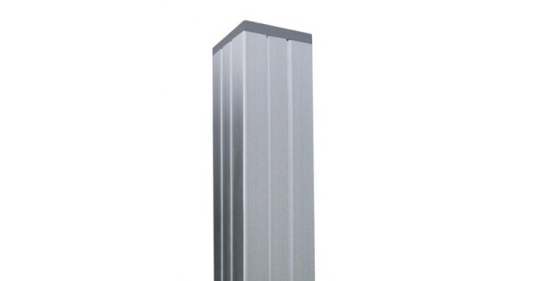 68 x 68mm Aluminium Pfosten silber für WPC-Steckzaun 2650mm lang zum Einbetonieren