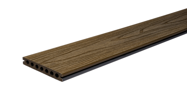 WPC Terrassendiele 22,5 x140 x 3000 mm Hohlkammer co-extrudiert Wendeprofil Vintage grau /Teak