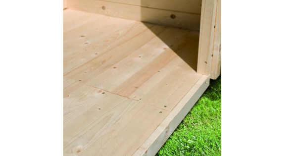 Gartenhaus-Holzfußboden für Sockelmaß 3,70 x 3,10 cm