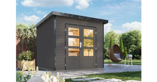 Karibu Hybrid Gartenhaus Pluto 3 B 240,5 x 240,5 cm terragrau