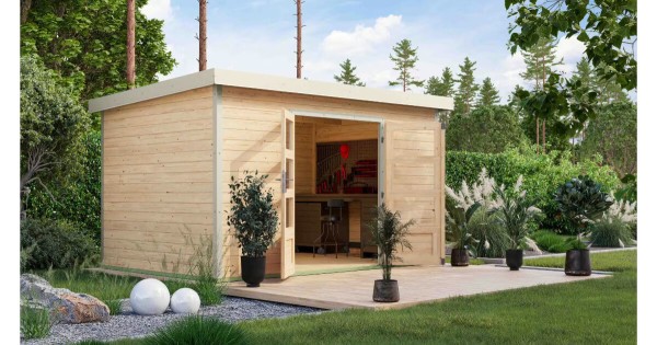 Karibu Hybrid Gartenhaus Pluto 7 A 360 x 240 cm unbehandelt