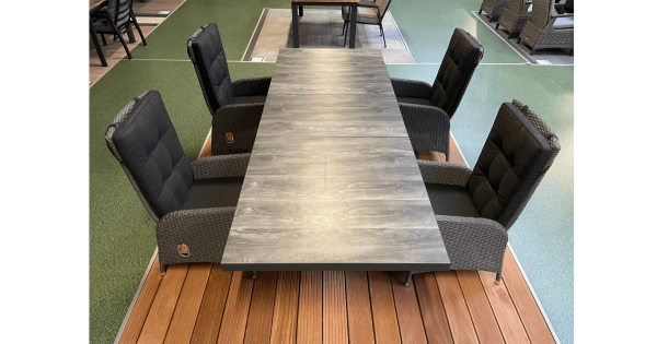 Gartenmöbel 4er Set Keramo Dining Set mit Barcelona Gartensessel