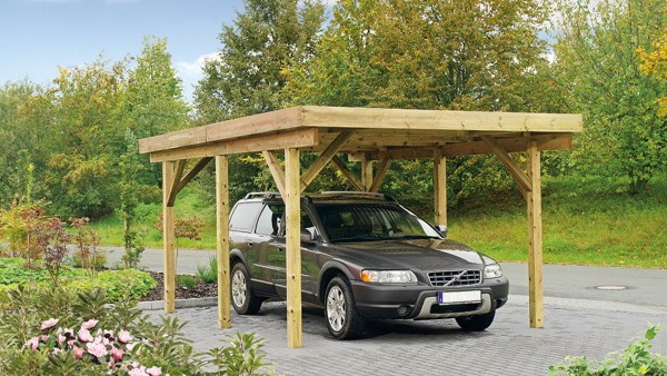 Einzelcarport 340 x 510cm mit PVC-Dachplatten