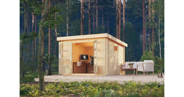 Karibu Gartenhaus Trittau 5 38mm Blockbohlenhaus 387x297cm unbehandelt