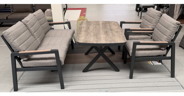Dining Lounge-Garnitur Donna anthrazit / taupe